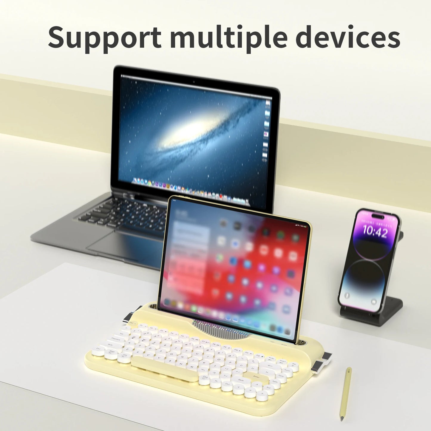 Rodaca™ Aesthetic Retro Typewriter Keyboard - Multi-Device Bluetooth