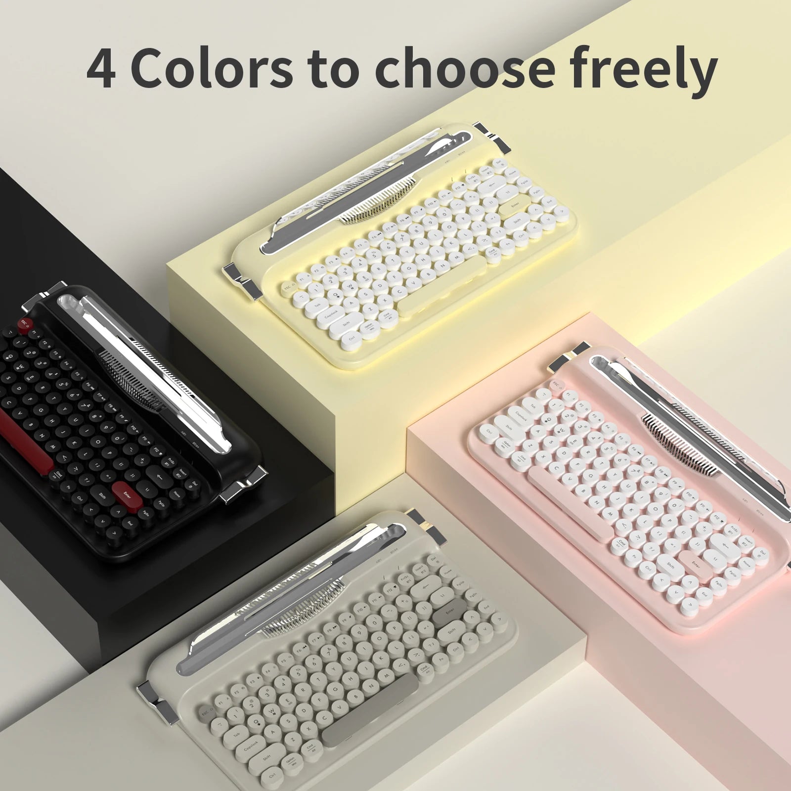 Rodaca™ Aesthetic Retro Typewriter Keyboard - Multi-Device Bluetooth